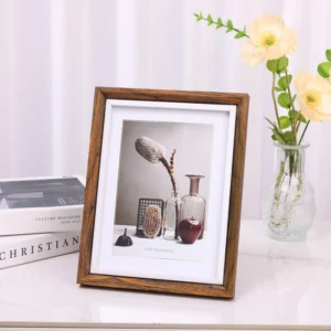 CasaBloom Minimal Wooden Photo Frame with Glass Front for Home & Desk Décor