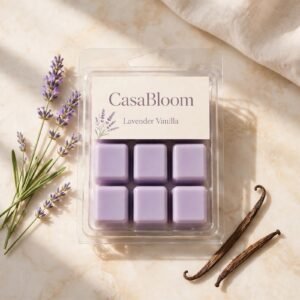 CasaBloom Lavender Vanilla Scented Soy Wax Melts for Home Fragrance & Relaxing Ambience
