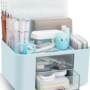 CasaBloom Multi-Compartment Acrylic Desk Organizer with Drawer