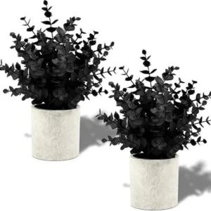 CasaBloom Artificial Eucalyptus Plant with Ceramic Pot