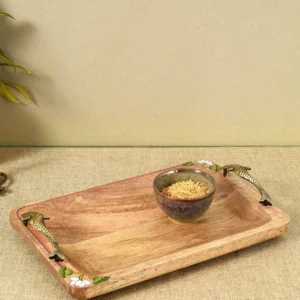 CasaBloom Minimal Wooden Decorative Serving Tray