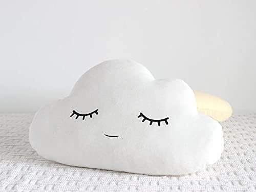 CHIRKUT Decorative Moon Cloud Star Throw Pillows, Nursery Room Cushions, Pink Mint White, 3-Piece Set,Polyester,Cotton (Pack of 3) 30CM