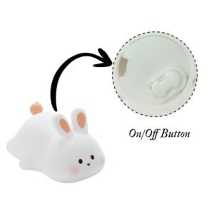 Cute Rabbit Bunny Night Light Lamp – Yellow LED Decorative Lamp for Kids, Teens & Adults | Gifts for Birthday, Valentine’s Day & Christmas | Battery Included - Image 4