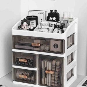Zollyss Makeup Organisers | Bathroom Cosmetic Beauty Organizer with 3 Layers, Easy Access Makeup Brush Storage, Dust-Free Tabletop Organiser, Space-Saving 27.5cm x 23.5cm x 17cm - Image 6