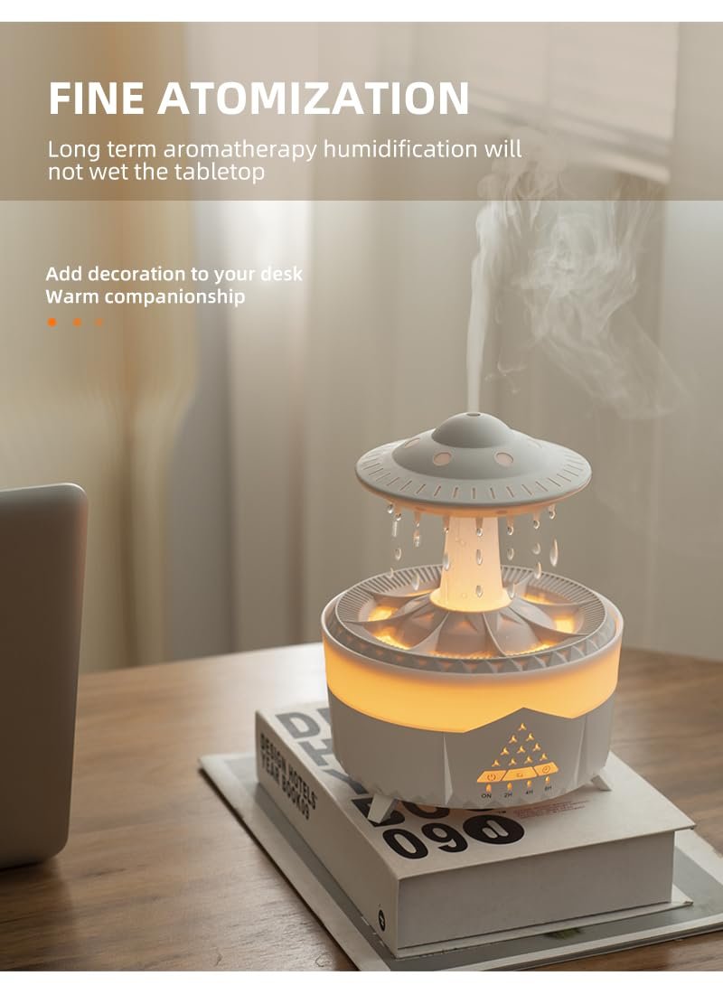 Docoss CloudRain Aroma Diffuser for Home Electric & Humidifier Oil Diffuser for Home – Essential Oil Fragrance Diffuser with Remote Control,Room Freshener Scent for Relaxation (White) - Image 7