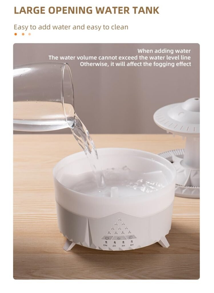 Docoss CloudRain Aroma Diffuser for Home Electric & Humidifier Oil Diffuser for Home – Essential Oil Fragrance Diffuser with Remote Control,Room Freshener Scent for Relaxation (White)