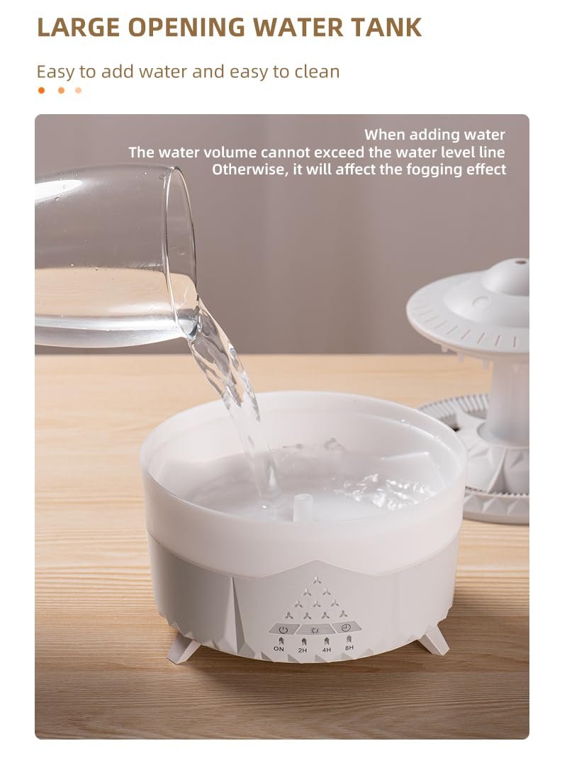 Docoss CloudRain Aroma Diffuser for Home Electric & Humidifier Oil Diffuser for Home – Essential Oil Fragrance Diffuser with Remote Control,Room Freshener Scent for Relaxation (White) - Image 8