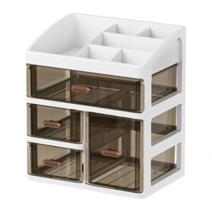 Zollyss Makeup Organisers | Bathroom Cosmetic Beauty Organizer with 3 Layers, Easy Access Makeup Brush Storage, Dust-Free Tabletop Organiser, Space-Saving 27.5cm x 23.5cm x 17cm - Image 1