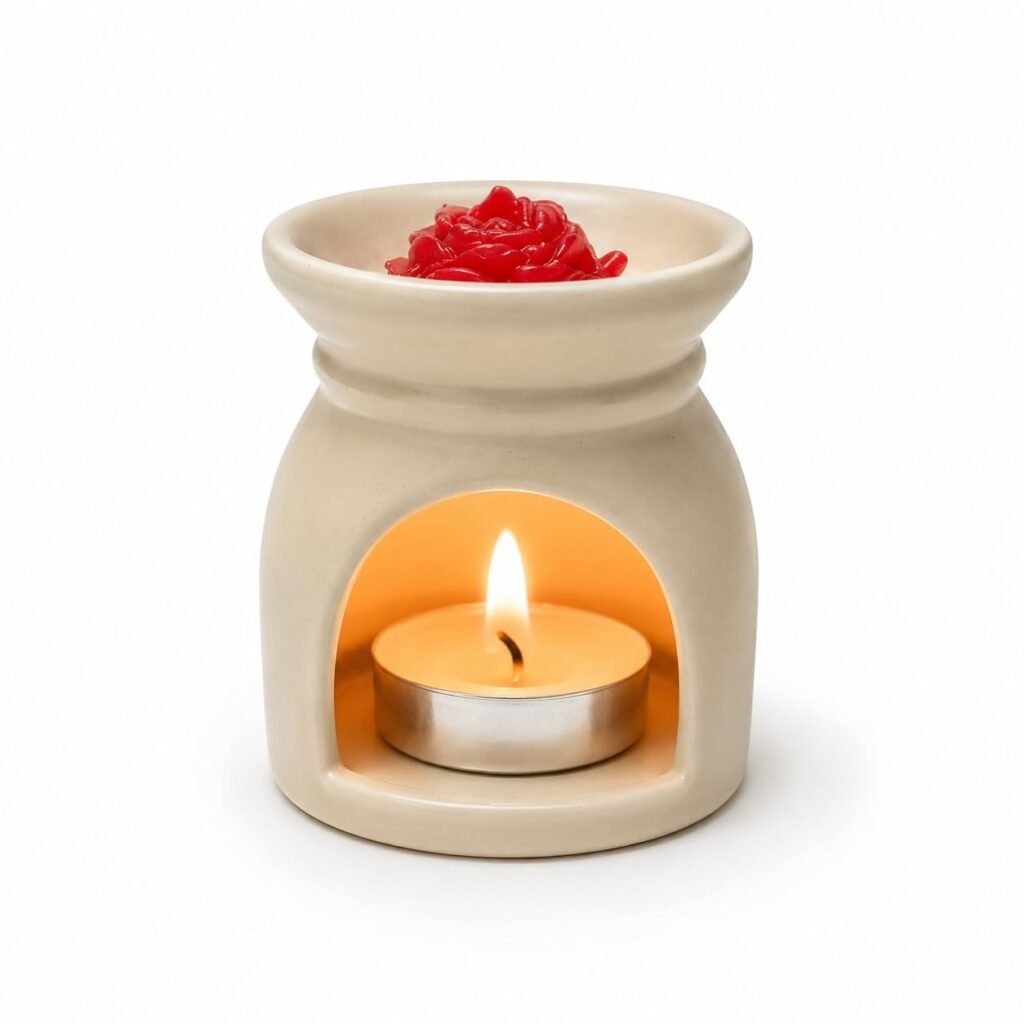 Arcoiris Wax Melt Burner with Rose-Shaped Wax Melts | Ceramic Aroma Warmer for Home Fragrance | Decorative Wax Melt Warmer for Living Room, Bedroom, Office & Gifting