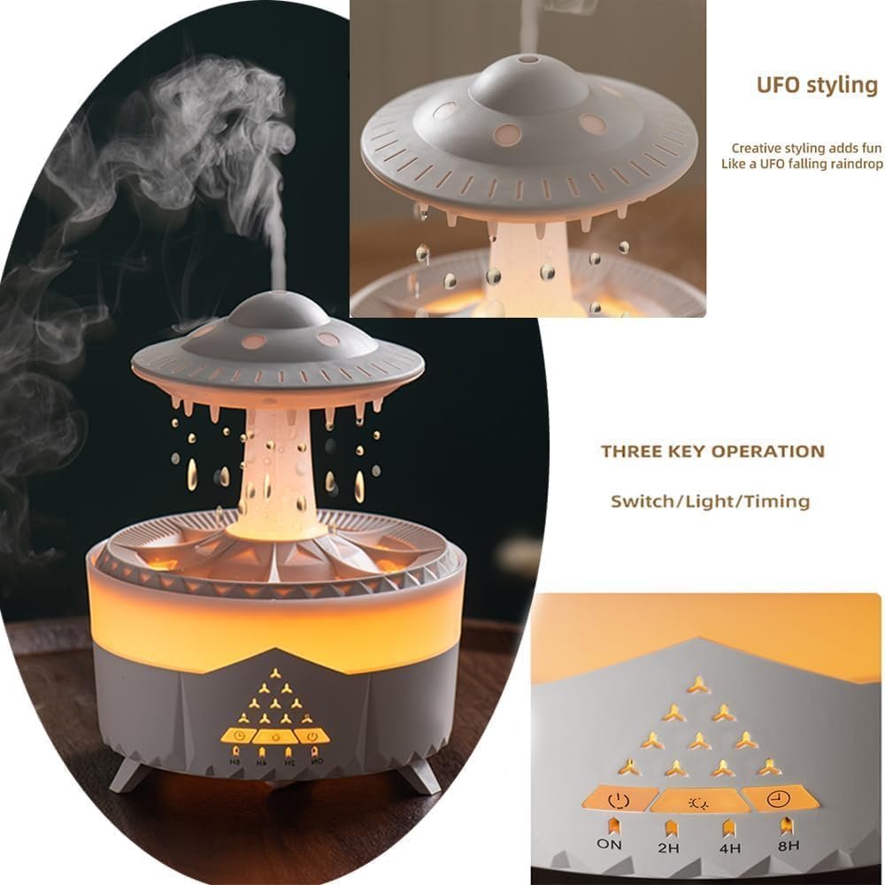 Docoss CloudRain Aroma Diffuser for Home Electric & Humidifier Oil Diffuser for Home – Essential Oil Fragrance Diffuser with Remote Control,Room Freshener Scent for Relaxation (White)