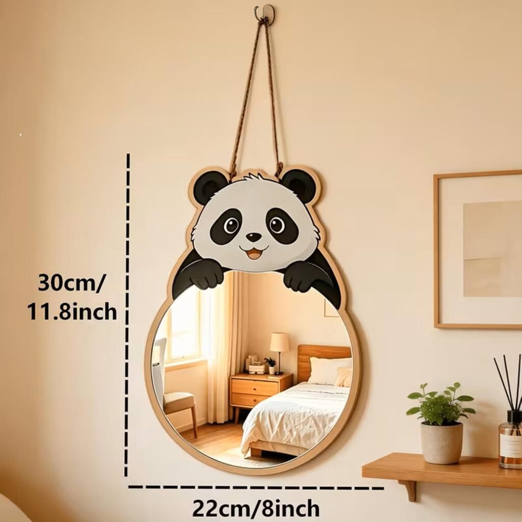 Beautifull Wooden Wall Hanging Mirrors Shatterproof Acrylic Frame & Mirror