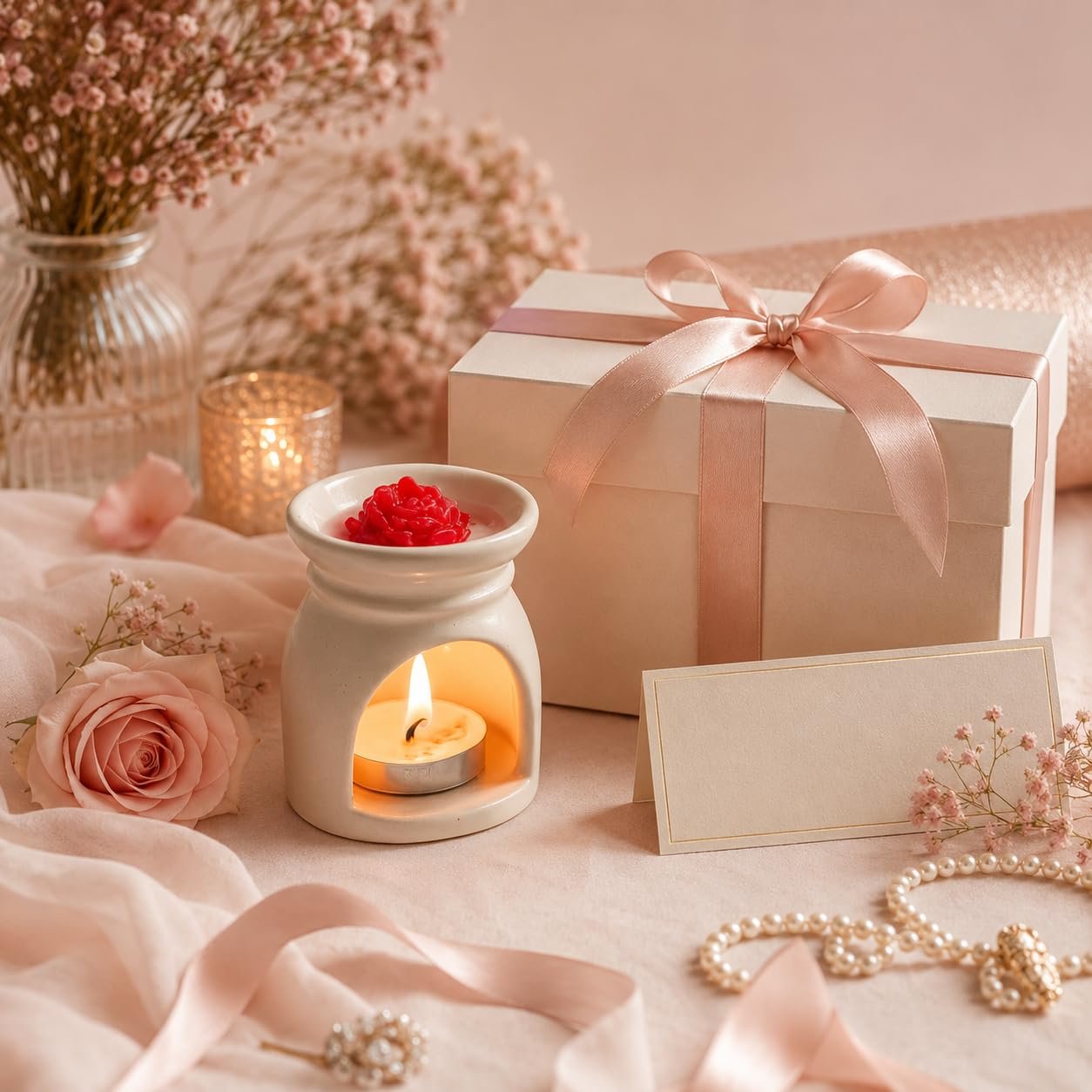 Arcoiris Wax Melt Burner with Rose-Shaped Wax Melts | Ceramic Aroma Warmer for Home Fragrance | Decorative Wax Melt Warmer for Living Room, Bedroom, Office & Gifting - Image 4