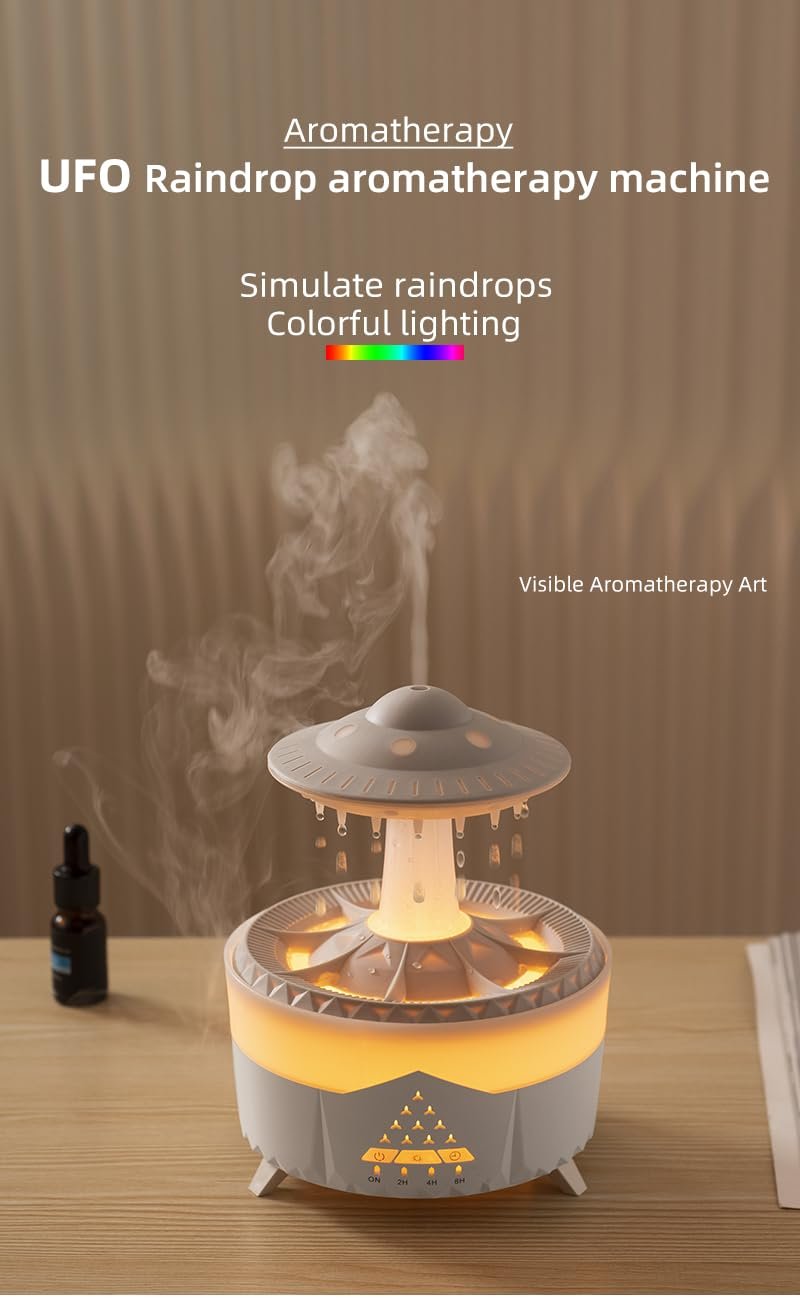Docoss CloudRain Aroma Diffuser for Home Electric & Humidifier Oil Diffuser for Home – Essential Oil Fragrance Diffuser with Remote Control,Room Freshener Scent for Relaxation (White) - Image 4