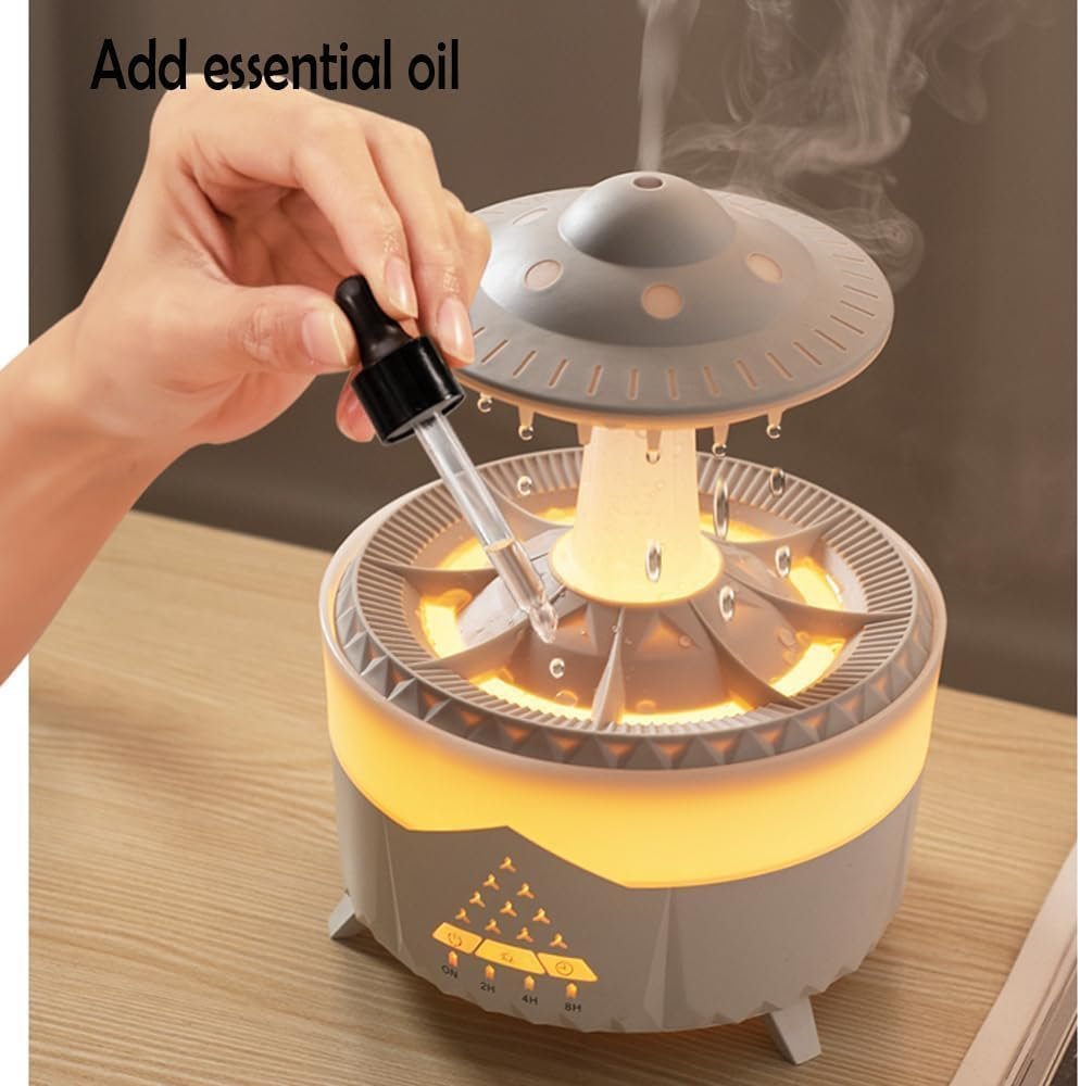 Docoss CloudRain Aroma Diffuser for Home Electric & Humidifier Oil Diffuser for Home – Essential Oil Fragrance Diffuser with Remote Control,Room Freshener Scent for Relaxation (White)