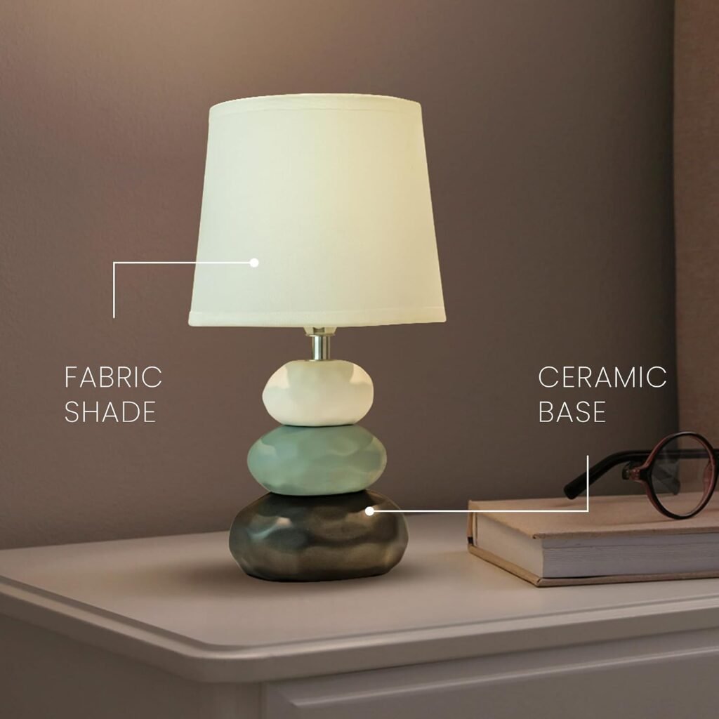 MAGIK Atmosfera Ceramic Table Lamp (Ivory) | 5W Warm White E14 Base LED Bulb Included | Modern Decorative Bedside & Living Room Accent Light