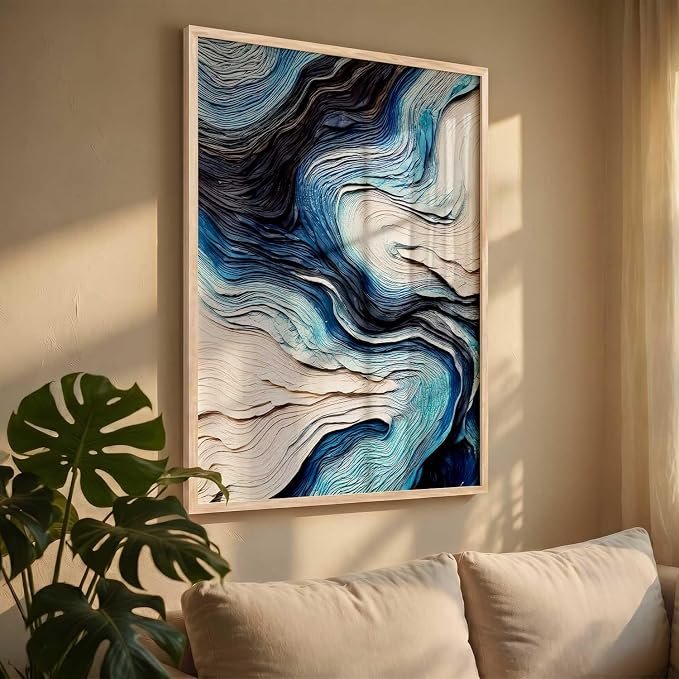 kotart Abstract WALL Framed Painting | Big Aesthetic WALL Framed Paintings for Living Room Bedroom Wall Decor (13x17 inch)