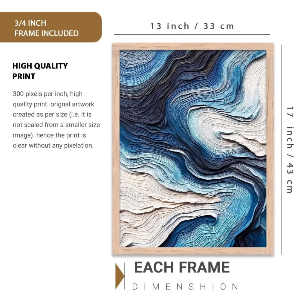 kotart Abstract WALL Framed Painting | Big Aesthetic WALL Framed Paintings for Living Room Bedroom Wall Decor (13x17 inch)