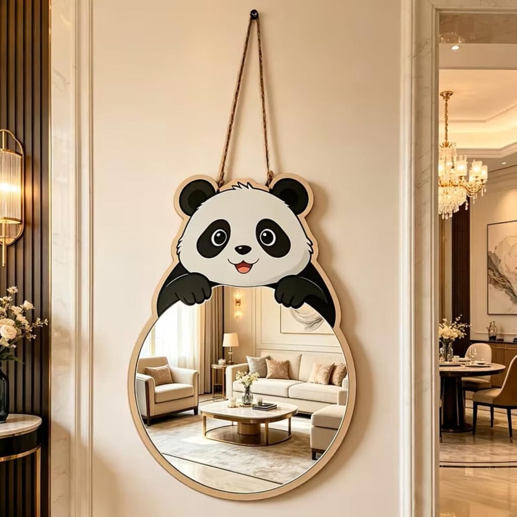 Beautifull Wooden Wall Hanging Mirrors Shatterproof Acrylic Frame & Mirror