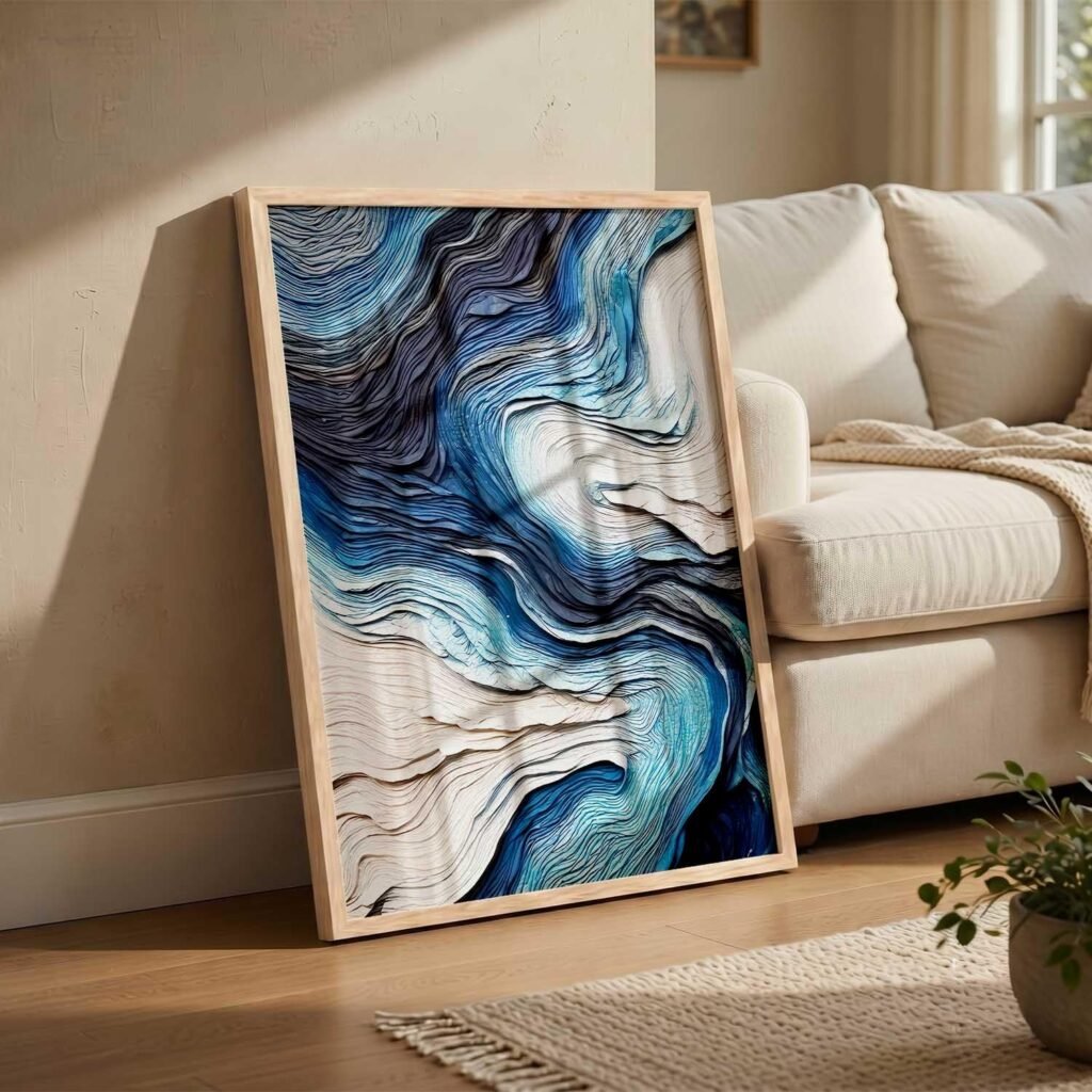 kotart Abstract WALL Framed Painting | Big Aesthetic WALL Framed Paintings for Living Room Bedroom Wall Decor (13x17 inch)