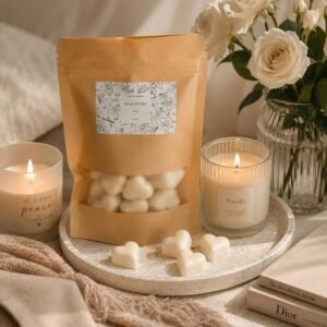 Vanilla Wax Melts 100g | Heart-Shaped Scented Cubes for Ceramic Aroma Diffuser & Warmer | Long-Lasting Home Fragrance for Bedroom, Bathroom & Gifting