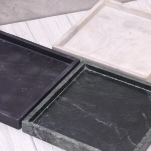 Marble Finish Vanity Tray – Elegant Decorative Organizer for Makeup, Jewelry, Perfume & Skincare – Rectangular Bathroom Countertop & Dresser Tray for Women (Green, 8 X 8 Inches) - Image 6