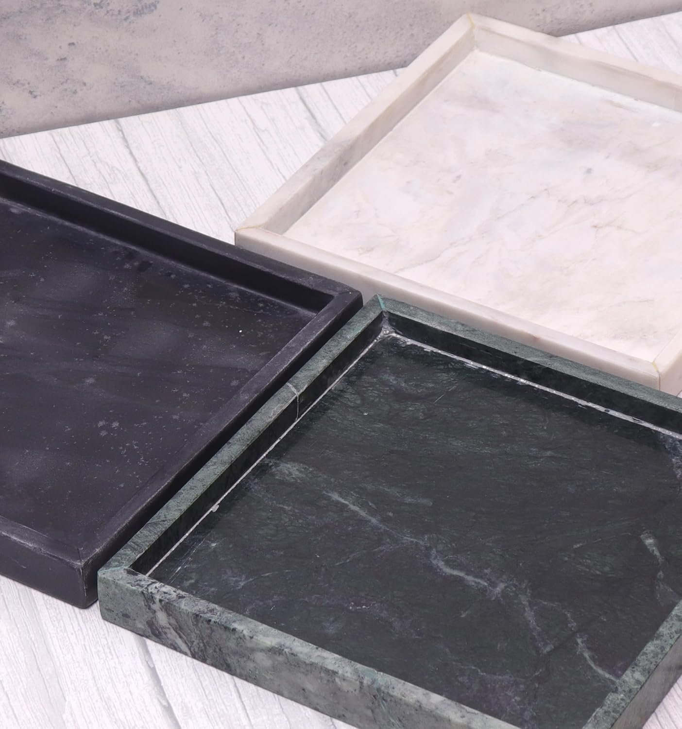 Marble Finish Vanity Tray – Elegant Decorative Organizer for Makeup, Jewelry, Perfume & Skincare – Rectangular Bathroom Countertop & Dresser Tray for Women (Green, 8 X 8 Inches) - Image 6