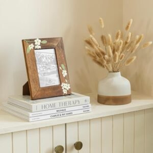 Aurum Crafts Bella Handpainted Wooden Photo Frame 4x6 Inch | Handcrafted Mango Wood Picture Frame with Floral Design | Tabletop & Wall Mount Frame for Home Décor - Image 3