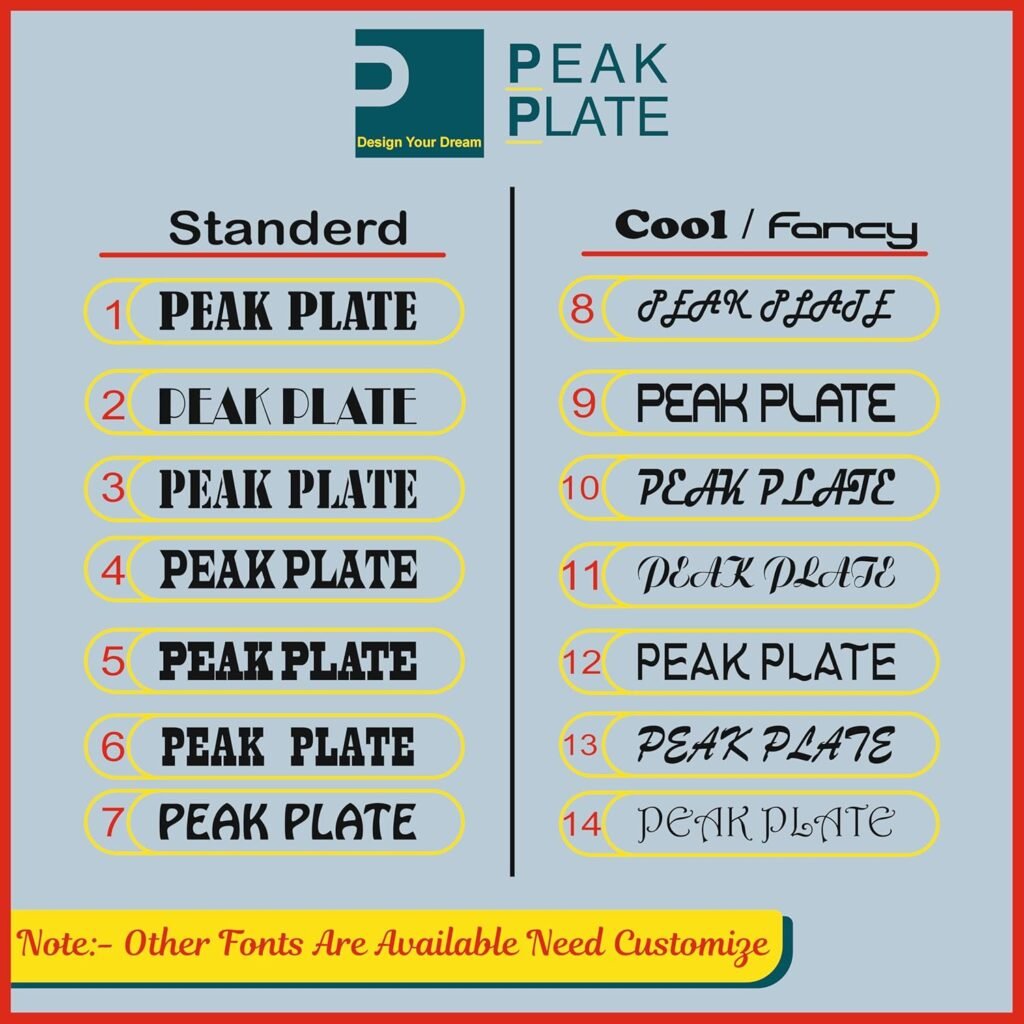 Peak Plate Custom Acrylic Wooden Name Plate | Personalized house number board for home entrance weatherproof wall mount | Sign Board for Home Entrance Outdoor | Weatherproof House Number (Wall Mount)