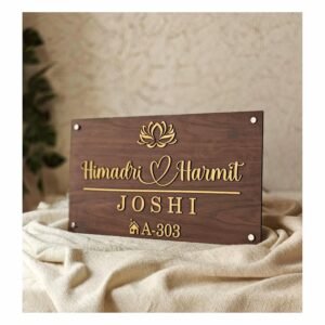 Peak Plate Custom Acrylic Wooden Name Plate | Personalized house number board for home entrance weatherproof wall mount | Sign Board for Home Entrance Outdoor | Weatherproof House Number (Wall Mount)
